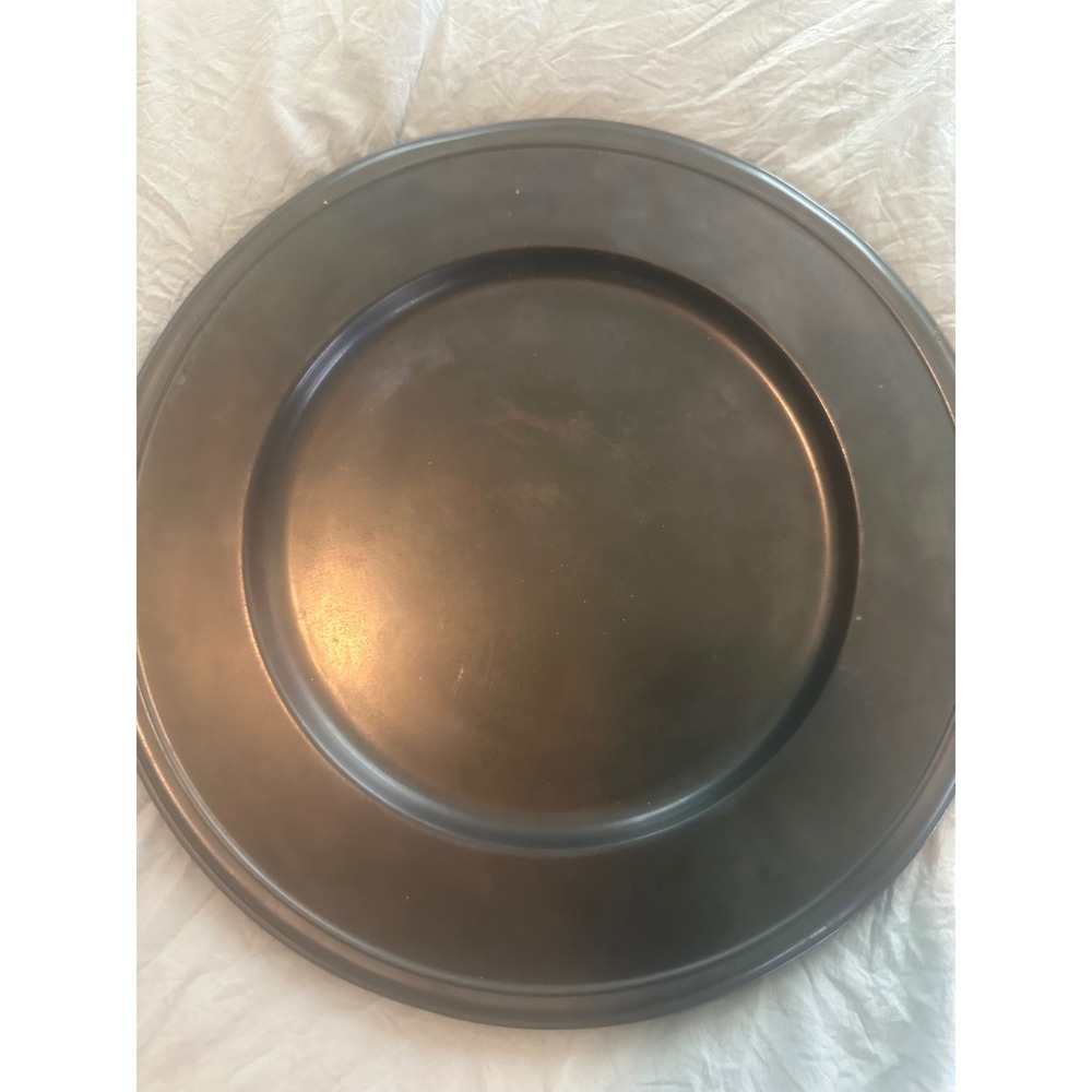 Set of 6 Pottery Barn Bronze Round Charger Plates 13.5 Inch Decorative Tableware